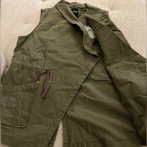 Women olive green vest